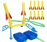 DKLQXCE Lanceur de Fusée, Lance-Roquettes à Enfant, Jouet Lanceur de Fusée 3-12 Ans Garçon Lance-Roquettes à Air Fusée avec 8 roquettes en Mousse Cadeau Anniversaire Cadeaux de Noël Cadeau Parfait