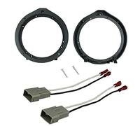 DKMUS Lot de 2 plaques d'adaptation pour haut-parleur de porte avant 165 mm + câble de faisceau de câblage