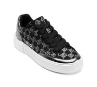 DKNY Baskets à Lacets avec Logo Bradley pour Femme, Noir/Nickel, 37.5 EU