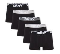 DKNY Boxer pour Homme avec Ceinture contrastée en Coton Respirant Riche Caleçon Boxeur, Noir/Gris/Bleu Marine/Anthracite/Blanc