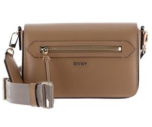 DKNY Bryant Ave Medium Flap Crossbody pour femme, 100% cuir de vache, cappuccino