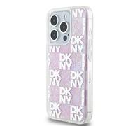 Coque pour iPhone 15 Pro avec Motif à Carreaux de Paillettes Liquides Rose