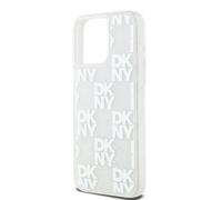 DKNY Coque pour iPhone 15 Pro Max Motif à carreaux paillettes liquides transparent