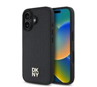 Dkny Coque De Téléphone Pu Leather Repeat Pattern Stack Logo Magsafe Iphone 16 Plus