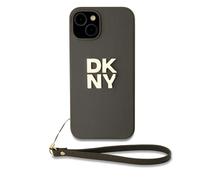Dkny Coque De Téléphone Pu Leather Stack Logo Wrist Strap Iphone 13