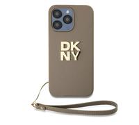 Dkny Coque De Téléphone Pu Leather Stack Logo Wrist Strap Iphone 14 Pro Max