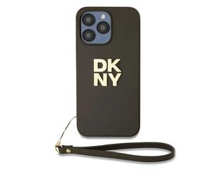 Dkny Coque De Téléphone Pu Leather Stack Logo Wrist Strap Iphone 14 Pro Max