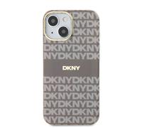 Etui DKNY pour iPhone 15 6.1 beige étui rigide IML Mono & Stripe MagSafe