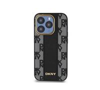 Coque pour iPhone 15 Pro Max Compatible MagSafe Motif à Carreaux Ultra-Chic DKNY Noir