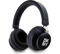 DKNY Ecouteurs Bluetooth On-Ear DKBHS6PUSLK noir/noir Etui de protection en métal avec logo