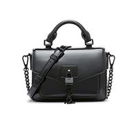 DKNY Elissa Mini Satchel with Logo Charm, Sacoche Femme, Noir/Noir, Small