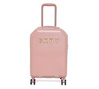 DKNY Fashion Metal Logo Hardside Droight avec 8 Roues rotatives, ABS + PC Valise avec Serrure TSA, Rose foncé, 21" Carry on, Mode Métal Logo Hardside Droit avec 8 Roues, ABS + PC Case Bagage avec