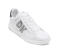 DKNY Femme Abeni-Lace Up Sneakers Basket, Blanc et Nickel, 38.5 EU