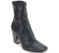 DKNY Femme Cavale Evening Fashion Bootie with Block Heel Bottines à la Cheville, Cuir Noir, 39 EU
