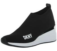 DKNY Femme Everyday Wedge Sneaker with Logo Basket, Black Cosmos, 38.5 EU