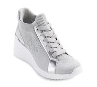 DKNY Femme Kasia-Lace Up Wedge Basket, Gris/argenté, 40.5 EU