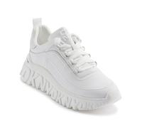 DKNY Femme Lacombe-Lace Up Sneaker Basket, Blanc, 35 EU