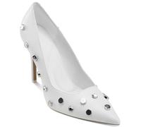 DKNY Femme Mickel Studs-High Talons Hauts, Blanc, 39 EU