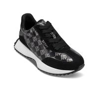 DKNY Femme Naples-Lace Up Sneakers Basket, Noir et Nickel, 35 EU