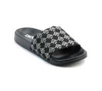 DKNY Femme Zella-Flat Slide Sandales Claquettes, Noir/argenté, 40 EU
