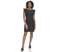 DKNY Flutter Sleeve Faux Wrap Dress with Hardware Robe Femme