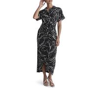 DKNY Front Knot Collared Short Sleeve Dress Robe Femme