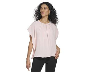 DKNY Haut décontracté à manches courtes pour femme, Quartz rose., Taille XS