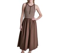 Dkny Henley Sleeveless Short Dress Marron XS Femme