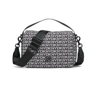 DKNY Jenny Flap Shoulder, 100% Polyester avec Bordure en polyuréthane Femmes, Logo Noir et Noir