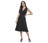 DKNY Jupe midi asymétrique sans Manches Robe de Cocktail, Noir, 44 Femme