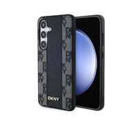 Dkny Leather Checkered Mono Pattern Magsafe Case pour Samsung Galaxy S24+ - Noir
