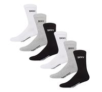 DKNY Lot de 6 paires de chaussettes de sport pour homme Noir/blanc/gris, Noir, 7-11