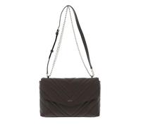 DKNY Madison Grand Sac à bandoulière à Rabat avec Sangle réglable en Cuir Nappa d'agneau, Shoulder Femme, Truffe, Large
