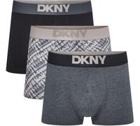 Dkny Mens 3 Pack Trunks Oswego Blck/Prnt/Chrc Grand Male
