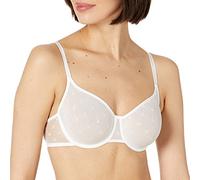 DKNY Monogram Mesh Unlined Demi Bra Soutien-Gorge Corbeille, Opaque, Popeline Blanche, 32A Femme