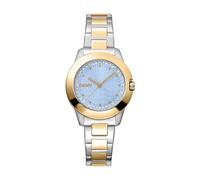 DKNY Montre à quartz Park Ave 5 ATM, Argenté/doré/bleu clair, celui qui est, Bracelet