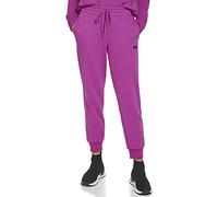 DKNY Pantalon de survêtement en Polaire avec Logo à Rayures métalliques, Wild Astor, XL Femme