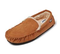 DKNY Pantoufles mocassins pour homme | Chaussons chauds doublés en fausse fourrure | Dessus en microfibre douce et semelle de marque | Pantoufles confortables pour un usage quotidien | Disponible en