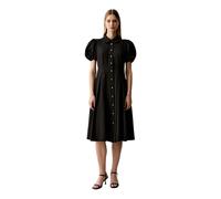 Dkny - Robe chemise mi-longue en taffetas à mémoire de forme - Femme - Robes - Noir - Taille: 34 FR