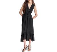 DKNY Robe sans manches à col en V torsadé sur le devant, noir, 46