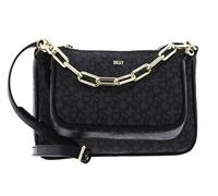 DKNY Sac à épaule bandoulière noir gris pour femme - Lexi Double Demi Crossbody Bag BK Logo - BK 196497