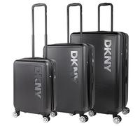 DKNY - Set Valise Rigide, Lot de Valises Soute Avion 4 roulettes - Sets de Bagages, Valise à Roulette en Soldes pour Voyages. Lot Valise: Ensemble pour Voyages élégants, Noir