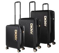 DKNY - Set Valise Rigide, Lot de Valises Soute Avion 4 roulettes - Sets de Bagages, Valise à Roulette en Soldes pour Voyages. Lot Valise: Ensemble pour Voyages élégants, Noir