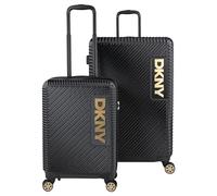 DKNY - Set Valise Rigide, Lot de Valises Soute Avion 4 roulettes - Sets de Bagages, Valise à Roulette en Soldes pour Voyages. Lot Valise: Ensemble pour Voyages élégants, Noir