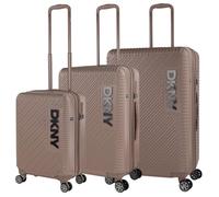 DKNY - Set Valise Rigide, Lot de Valises Soute Avion 4 roulettes - Sets de Bagages, Valise à Roulette en Soldes pour Voyages. Lot Valise: Ensemble pour Voyages élégants, Beige