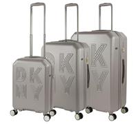 DKNY - Set Valise Rigide, Lot de Valises Soute Avion 4 roulettes - Sets de Bagages, Valise à Roulette en Soldes pour Voyages. Lot Valise: Ensemble pour Voyages élégants, Cendre