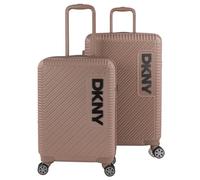 DKNY - Set Valise Rigide, Lot de Valises Soute Avion 4 roulettes - Sets de Bagages, Valise à Roulette en Soldes pour Voyages. Lot Valise: Ensemble pour Voyages élégants, Beige