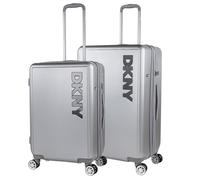 DKNY - Set Valise Rigide, Lot de Valises Soute Avion 4 roulettes - Sets de Bagages, Valise à Roulette en Soldes pour Voyages. Lot Valise: Ensemble pour Voyages élégants, Argenté