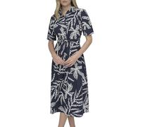 DKNY Short Sleeve Cotton Poplin Collared Faux Wrap Dress Robe Femme