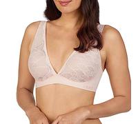 DKNY Soutien-Gorge sans Armature Confortable en Dentelle, Rose poudré, L Femme